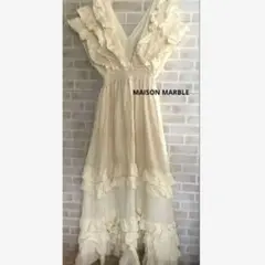 メゾンマーブル　フリル　ロング　ワンピース