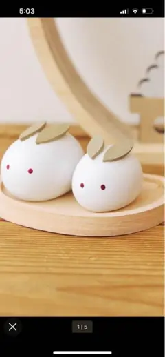 ✨サリュお月見　木製雪うさぎオブジェ置物　WEB限定品　秋✨