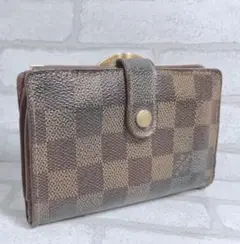 美品★【ルイヴィトン】ダミエ がま口財布 二つ折り財布