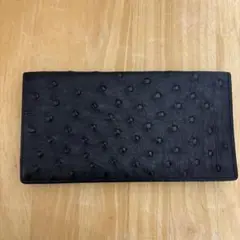 オーストリッチレザー 長財布 黒
