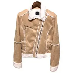 SKY BOMBER スカイボンバー ファージャケット ボア ベージュ 裏起毛L