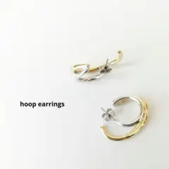 ツイン フープピアス ノーブランド ゴールド×シルバー レディース