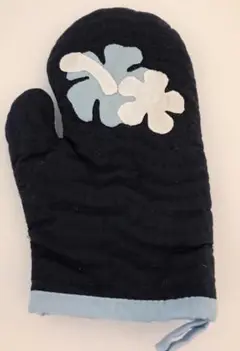＜正規品＞オーブンミトン♡ハイビスカス♡ネイビーブルー♡ハワイアンキルト