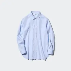 【即購入⭕️】UNIQLOライトブルー 長袖コットンシャツ Mサイズ