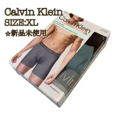 【新品】カルバンクライン メンズボクサーパンツ 3枚 黒 グレー ブルー XL