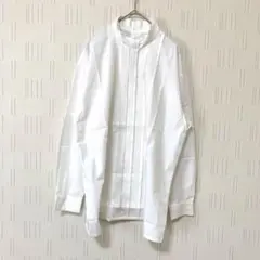 美品 OTTO ハイネックブラウス シンプルシャツ 日本製 コットン100% 白