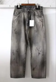 ANCELLM AGING BLACK DENIM STRAIGHT 5P