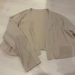 ベージュ リブ編み カーディガン 長袖　日除け