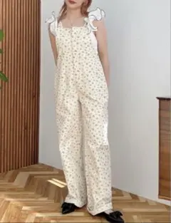 jumelle 小花柄サロペット　S