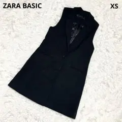 ZARA BASIC ジレ ベスト ロング ブラック