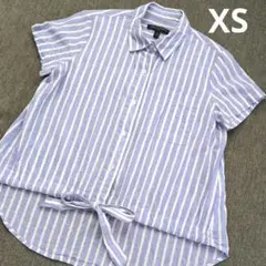 BANANA REPUBLIC 半袖シャツ XS 青と白ストライプ