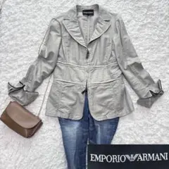 エンポリオアルマーニ　コットンリネン カジュアル ジャケット　ウエスト切替　M