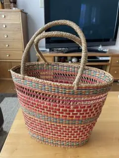 カゴバッグ おしゃれ レッド