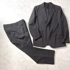 TOKYO RUN ストレッチ　セットアップスーツ　チャコールグレー　L 洗える