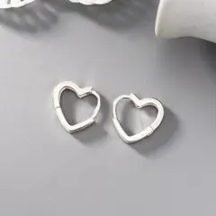 フープピアス ハート シルバー 925 ピアス フープ 韓国 シンプル 可愛い