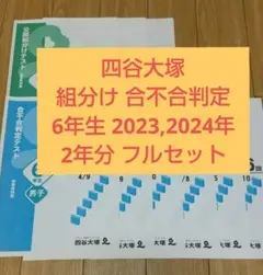 6年生 四谷大塚 公開組分 合不合判定テスト 2023年 2024年 フルセット