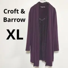 Croft & Barrow アラベスク柄 アンサンブル カーディガン XL