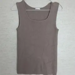 リブ編み ベージュ ノースリーブ トップス★GU★