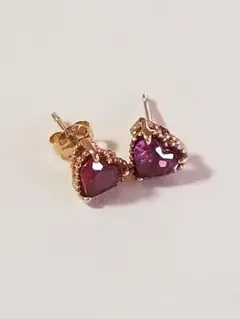agete アガット ハートピアス K10 ピンクゴールド