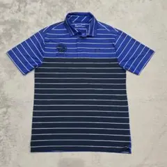 UNDER ARMOUR　アンダーアーマー　ポロシャツ　MD　ブルー　ボーダー