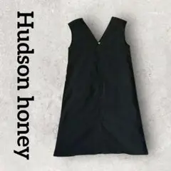 Hudson honey Vネックワンピース ジャンパースカート (L)ブラック