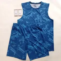 アシックス　ashics ノースリーブシャツ　ハーフパンツ　上下セット　Lサイズ
