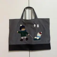 未使用品 familiar ファミリア デニムバッグ ブラック