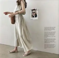 sunflower リネン混ワンピース　ベージュ　M
