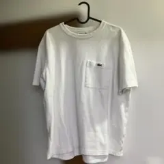 最終値下げ！　ラコステ　ホワイト ポケット付き 鹿子　Tシャツ US L