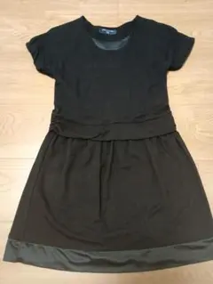 COMME CA DU MODE FILLE ブラック半袖ワンピース 120cm