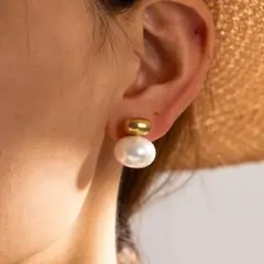 ラス①SALE！《no,080》大粒パールドロップ ピアス シルバー925