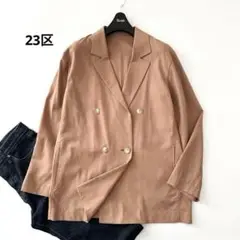 23区 ダブルブレスト オーバーサイズ ジャケット キャメル M