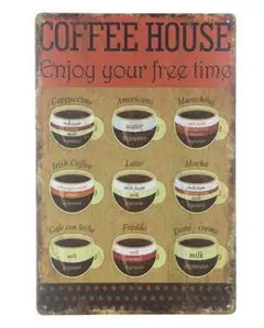 K181 ブリキ看板 アメリカ雑貨 Coffee MENU コーヒー インテリア