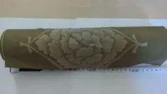 グリーン　訪問着・付け下げ 着物反物 花柄 鶴