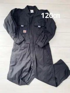 120㎝　SOWA キッズ　つなぎ　オールインワン　黒　シンプル