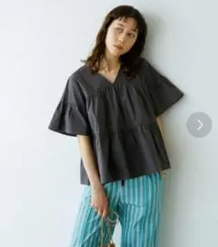 koe コエ ティアード半袖ブラウス トップス シャツ 春夏