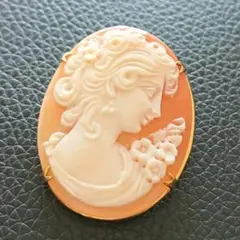 カメオ ブローチ ペンダントトップ ペンダント アクセサリー 作家物 シェル 宝