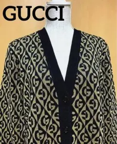 未使用品20万円超 GUCCI ロゴカーディガン