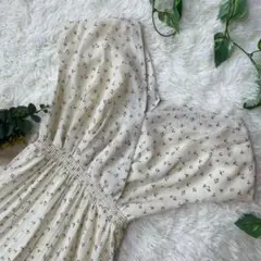 美品 ナチュラルクチュール 花柄 ワンピース プリーツ ノースリーブ 総柄 F