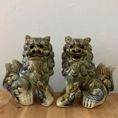 シーサー 置物 陶器 獅子 魔除け 2体 ペア