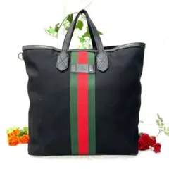 ❤️ 良品 GUCCI テクノキャンバス ハンドバッグ 正規品 鑑定済み ❤️