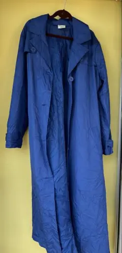 BEDFORD FAIR ブルー　トレンチコート シワ加工　Mサイズ