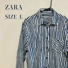 ZARA ストライプ柄 長袖シャツ L