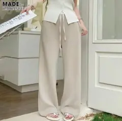 ダークエンジェル ワイドパンツ ダブルウエスト もっちり生地 長め丈 M