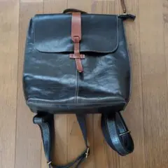 皮革バッグ、リュック、黒
