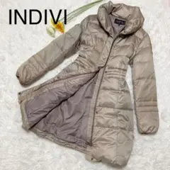 【高級】INDIVI ダウンコート 光沢ゴールド マキシ丈 Sサイズ