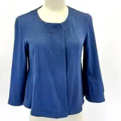 美品✨ TABASA タバサ ノーカラージャケット ジャケット ブルー 34