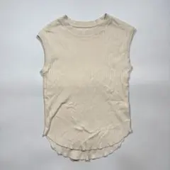 ナノユニバース Anti Soaked リブ ニット ノースリーブ カジュアル