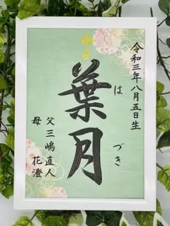 フレーム付き手書き命名書A4判　オーダー2