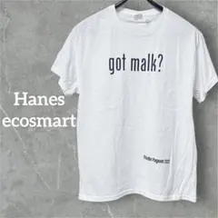 Hanes ecosmart ロゴTシャツ ホワイト 英字 半袖 白 ヘインズ
